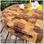 Cutting board BUTCHER BLOCK ROUND 35x4cm +/- 2.5kg talenan kayu jati Jepara